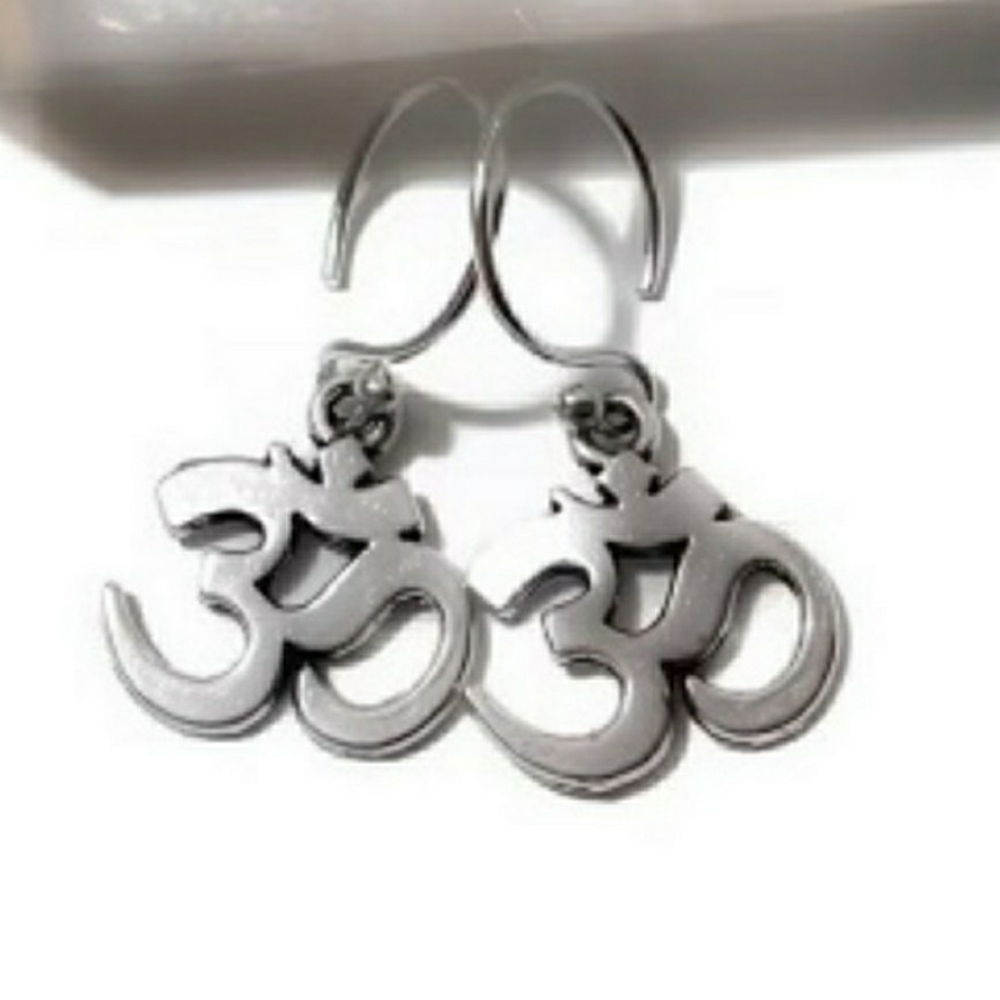Sterling Silver Ohm Earrings